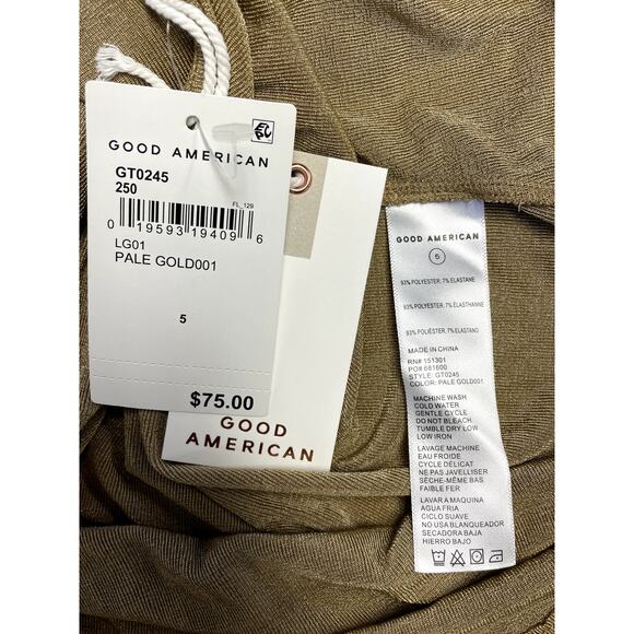 GOOD AMERICAN NEW Twisted Shoulder Sweater Tank Pale Gold Plus Size 5 2XL - Picture 5 of 7